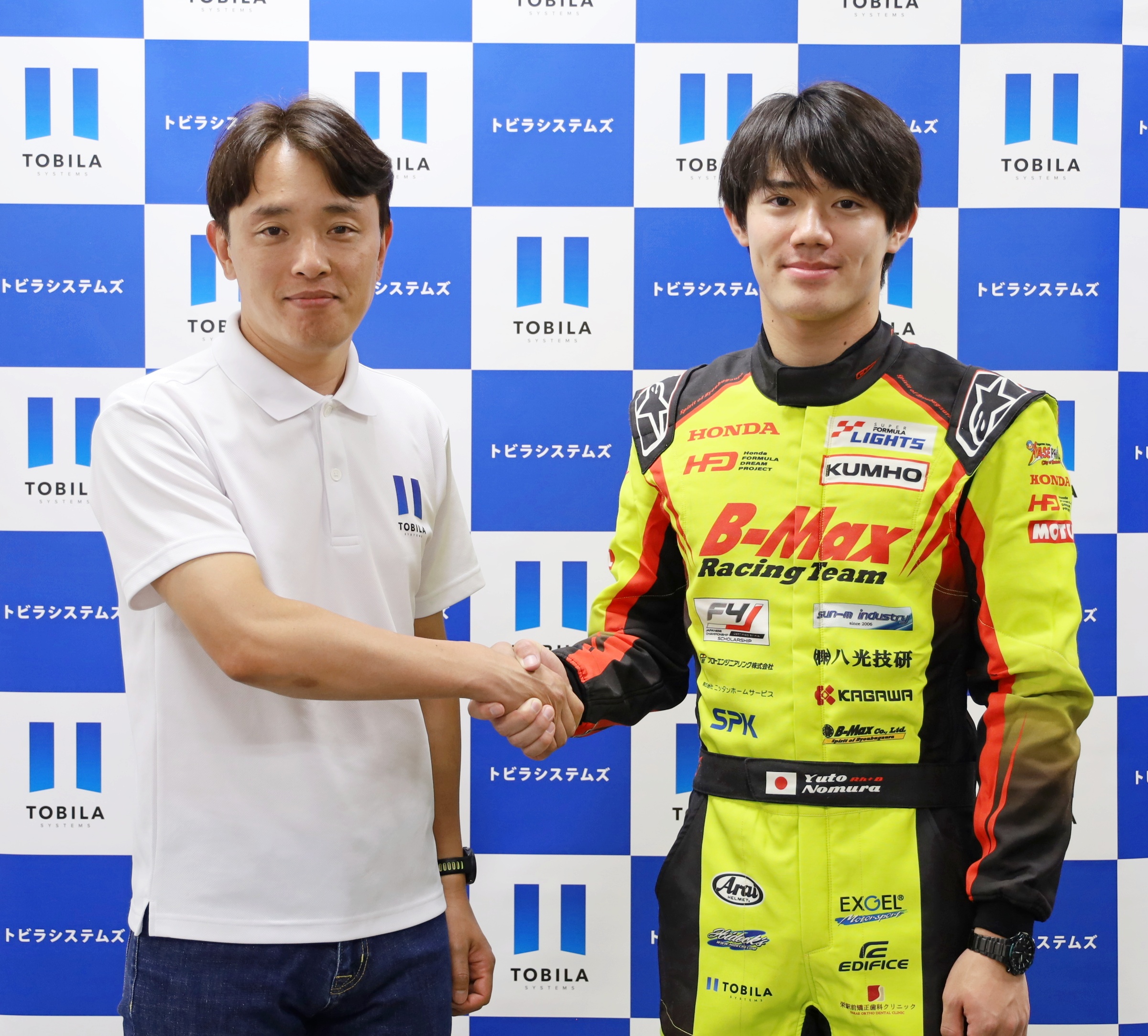 トビラシステムズ、レーシングドライバー 野村勇斗選手とスポンサー契約を締結
